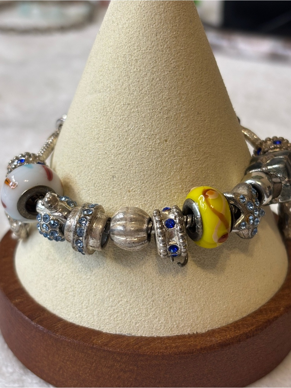 Vintage 925 Pandora Sterling Silver Charm Bracelet